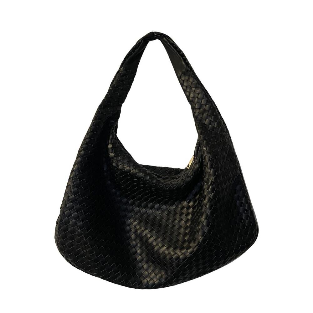 Urban Expressions Victoria Slouchy Hobo Vegan Leather Woven Braided Handbag